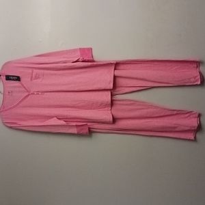 Chaps 2X pajamas set in pink and white.